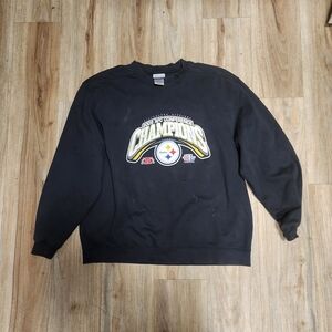 2005 Reebok NFL Steelers Black Champions Crewneck Sweater